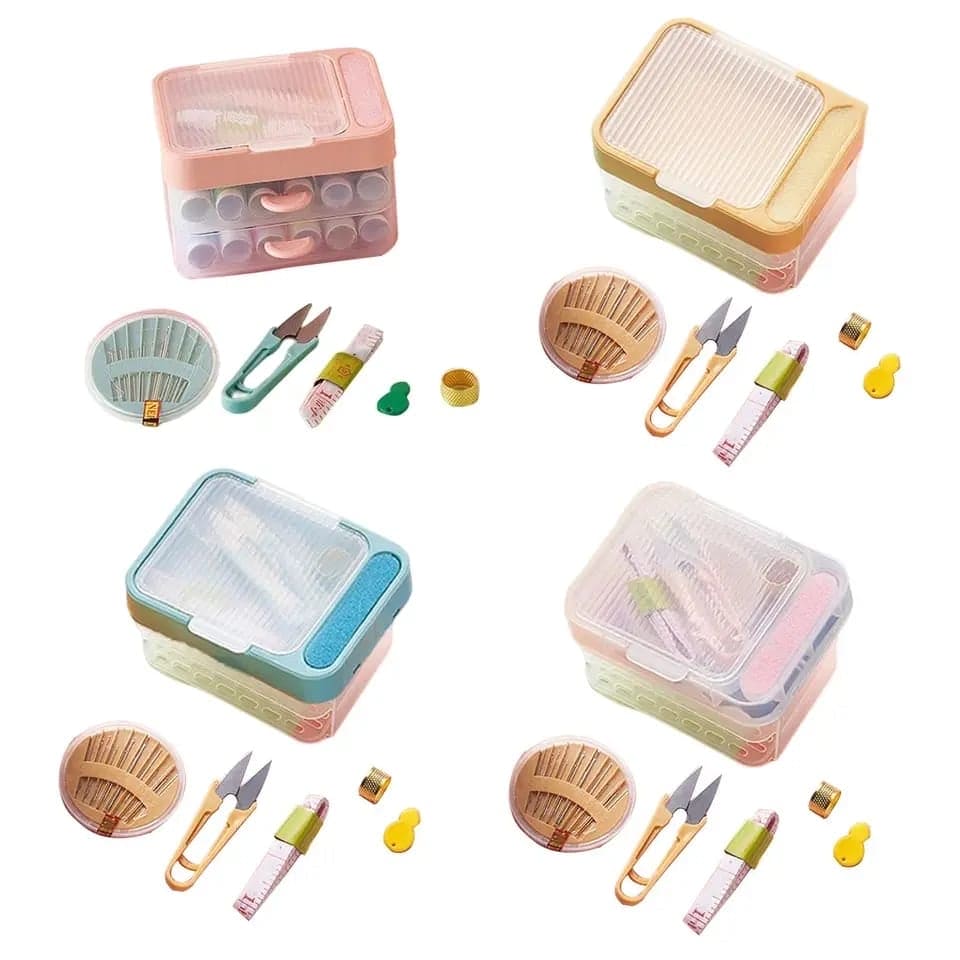 2 Layer Drawer Sewing Box, Portable Sewing Box With Sewing Accessories, Clothes Mending Essential, Basic Sewing Kit Accessory, Travel Small Sewing Kit, Home & Travelling Sewing Accessories 2 Layer Drawer Sewing Box, Portable Sewing Box With Sewing Accessories, Clothes Mending Essential, Basic Sewing Kit Accessory, Travel Small Sewing Kit, Home & Travelling Sewing Accessories